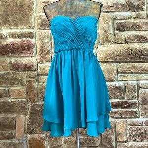 NWT Adrianna Papell- Turquoise Flowy Mini Dress, Size 11/12